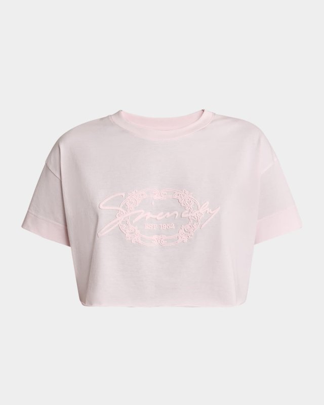 Logo Embroidered Crop T-Shirt